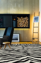 Load image into Gallery viewer, Zebra Black Rug