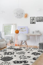 Load image into Gallery viewer, Pumpkin Black & White Rug
