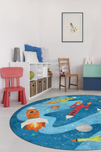 Load image into Gallery viewer, Rocket Ships Space Blue Rug