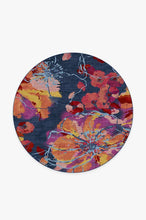 Load image into Gallery viewer, Watercolor Floral Navy Rug
