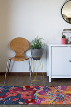 Load image into Gallery viewer, Watercolor Floral Navy Rug