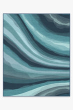 Load image into Gallery viewer, Watercolor Waves Blue Rug