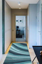 Load image into Gallery viewer, Watercolor Waves Blue Rug