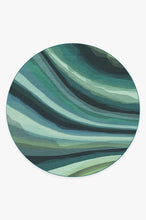 Load image into Gallery viewer, Watercolor Waves Citrus Green Rug