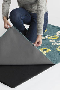 Floret Teal Blue Rug