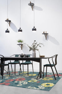 Floret Teal Blue Rug