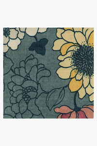 Floret Teal Blue Rug