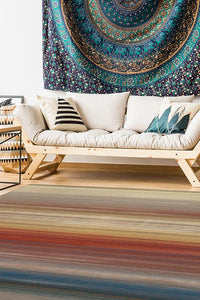 Linear Striped Multicolor Rug
