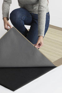 Solid Bordered Natural Rug