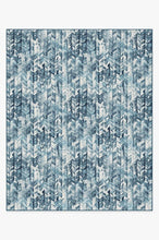Load image into Gallery viewer, Watercolor Herringbone Blue Rug
