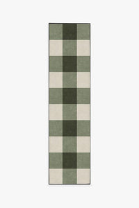 Buffalo Plaid Green & White Rug