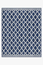 Load image into Gallery viewer, Outdoor Cleo Trellis Royal Blue Rug
