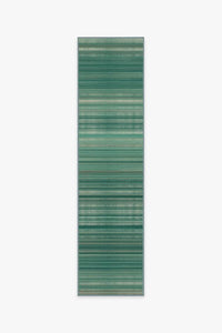 Coastal Linear Stripe Aqua Rug