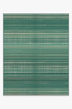 Load image into Gallery viewer, Coastal Linear Stripe Aqua Rug
