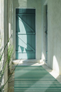 Coastal Linear Stripe Aqua Rug