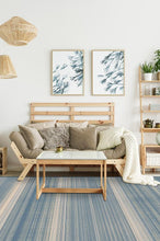 Load image into Gallery viewer, Coastal Linear Stripe Slate Rug
