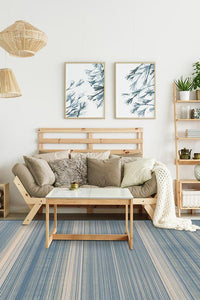 Coastal Linear Stripe Slate Rug
