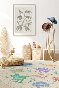 Dinosaur Parade Multicolor Rug