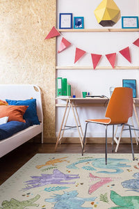 Dinosaur Parade Multicolor Rug