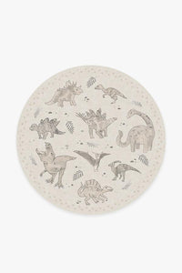 Dinosaur Parade Warm Grey Rug