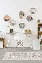 Load image into Gallery viewer, Dinosaur Parade Warm Grey Rug
