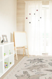 Dinosaur Parade Warm Grey Rug