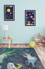Load image into Gallery viewer, Dinosaurs in Space Rug
