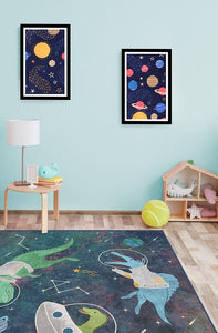 Dinosaurs in Space Rug