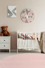 Load image into Gallery viewer, Dot Border Pink Rug
