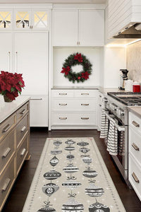 Festive Garland Warm Grey Rug