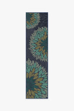 Load image into Gallery viewer, Floral Medallion Navy Rug
