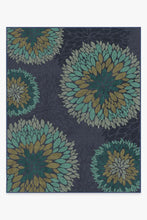 Load image into Gallery viewer, Floral Medallion Navy Rug
