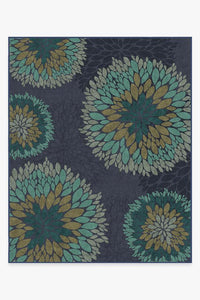 Floral Medallion Navy Rug