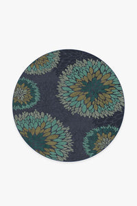 Floral Medallion Navy Rug