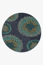 Load image into Gallery viewer, Floral Medallion Navy Rug
