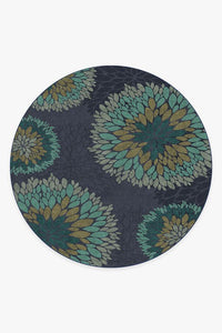 Floral Medallion Navy Rug