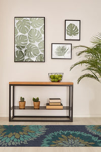 Floral Medallion Navy Rug