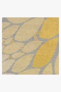 Floral Medallion Yellow Grey Rug