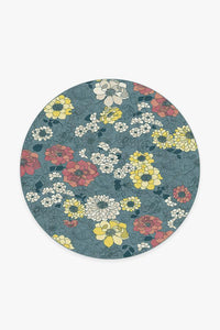 Floret Teal Blue Rug