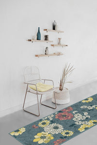 Floret Teal Blue Rug