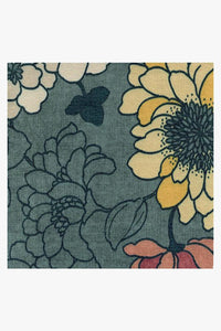 Floret Teal Blue Rug