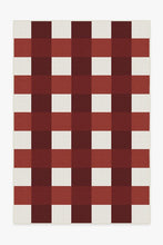 Load image into Gallery viewer, Outdoor Gingham Plaid Red &amp; White Rug
