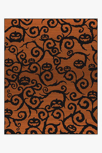 Halloween Night Rust Orange Rug
