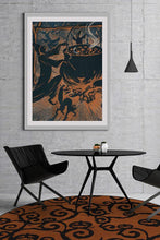 Load image into Gallery viewer, Halloween Night Rust Orange Rug
