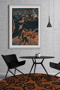 Halloween Night Rust Orange Rug
