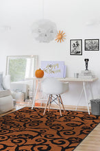 Load image into Gallery viewer, Halloween Night Rust Orange Rug
