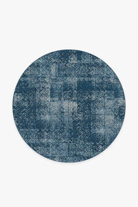 Herringbone Batik Ocean Blue Rug