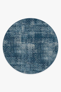 Herringbone Batik Ocean Blue Rug