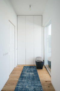 Herringbone Batik Ocean Blue Rug