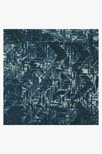 Herringbone Batik Ocean Blue Rug